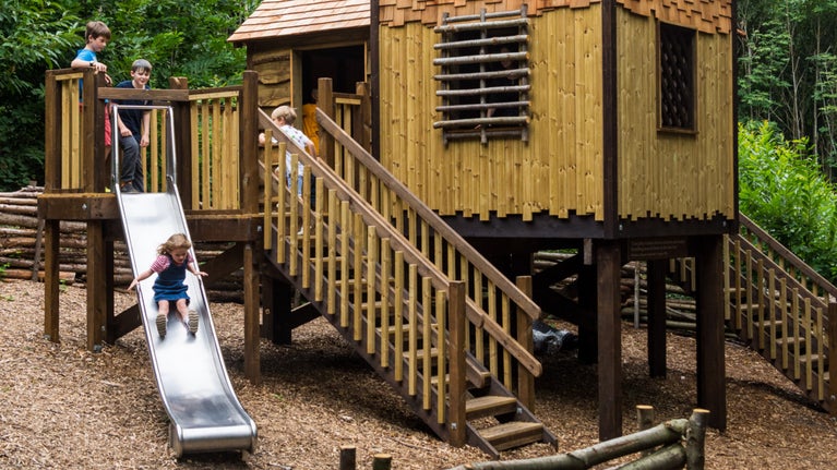 Children playing at Chartwell's treehouse.